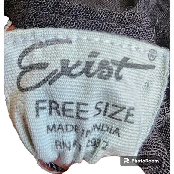 Exist Black Embroidered Boho Dress One Size Flowy Hippie - Picture 7 of 8